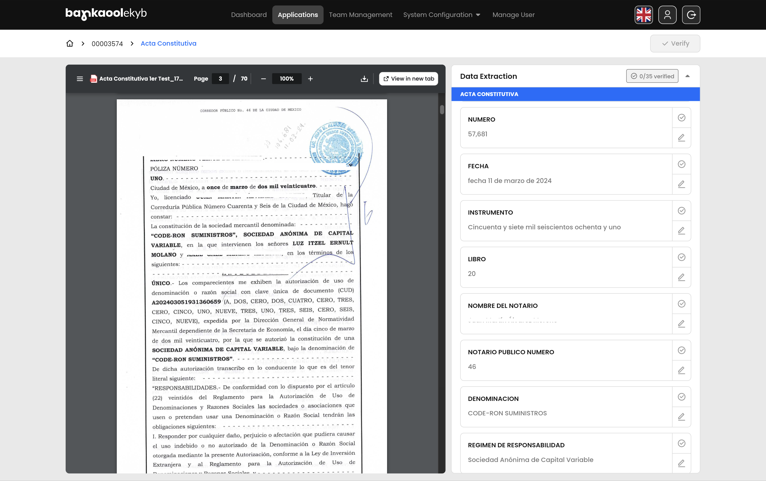 Document review with data extraction